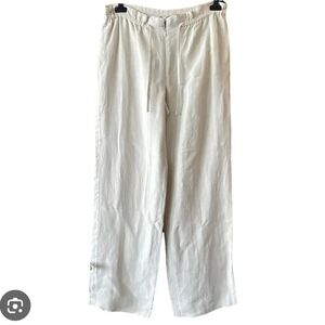 Armani Collezioni White Linen Pants